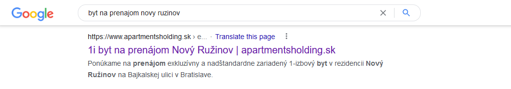 Tvorba webu a SEO pre klienta apartmentsholding.sk | digital.zariadim.sk