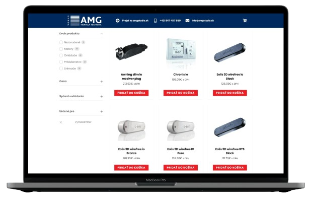 Tvorba e-shopu AMG studio | digital.zariadim.sk